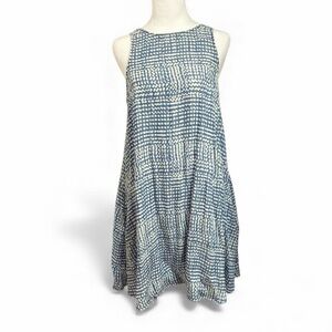NWT Saks Fifth Avenue Flouncy Sleeveless Sun Dress Blue with White Dots